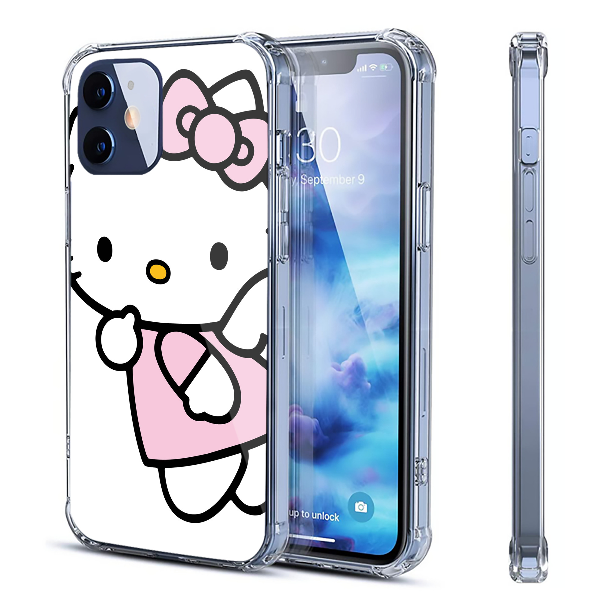 （画像用） Hello Kitty ハローキティ 【iPhone 12シリーズ対応】透明スマホケース（クリアソフトケース）